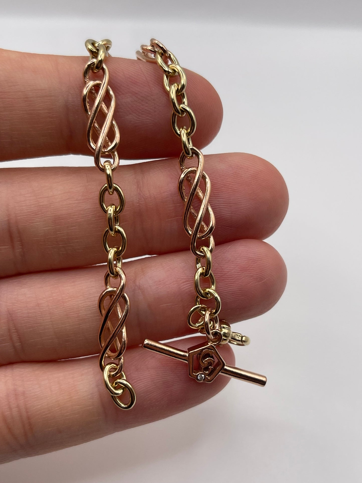Clogau 9ct two tone gold diamond bracelet