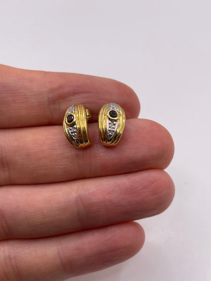 18ct gold sapphire and diamond earrings