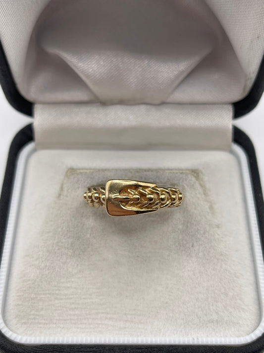 9ct gold buckle ring
