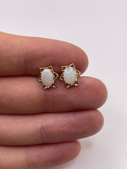 9ct gold opal earrings
