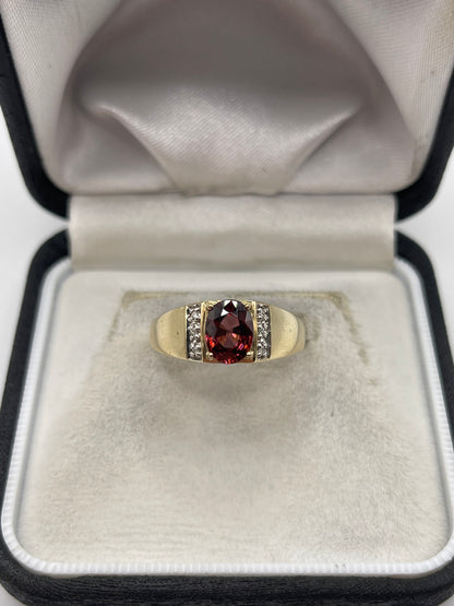 9ct gold tourmaline and diamond ring