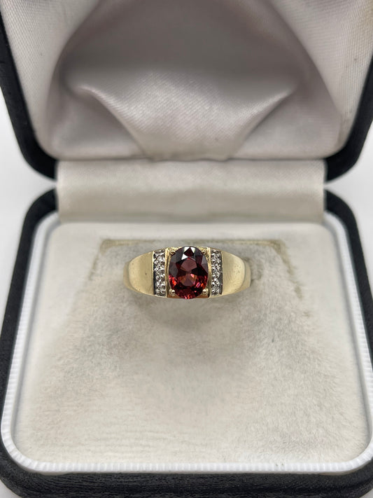 9ct gold tourmaline and diamond ring