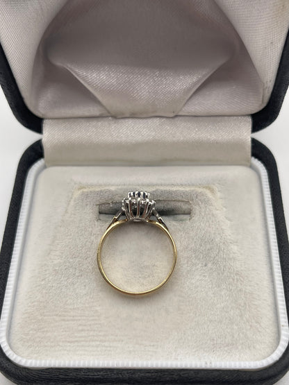 9ct gold sapphire and diamond ring