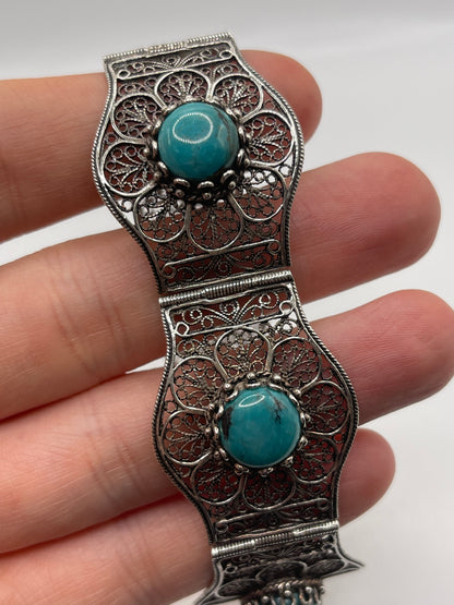 Silver turquoise bracelet