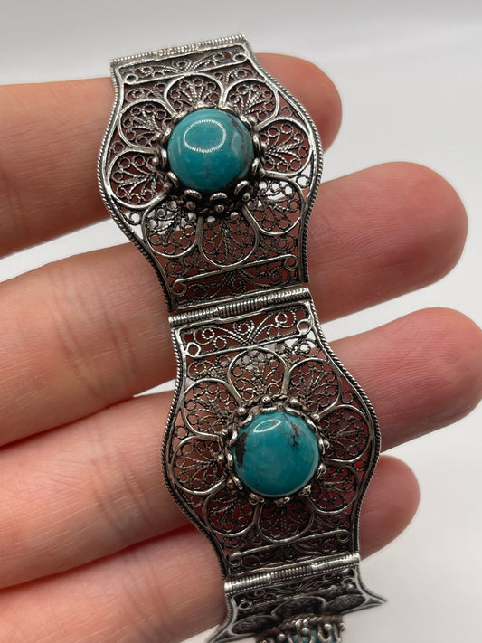 Silver turquoise bracelet