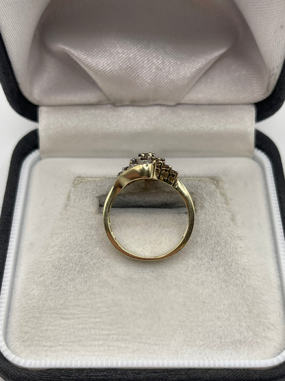 9ct gold diamond cluster ring