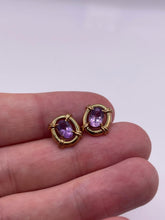 Load image into Gallery viewer, 9ct gold amethyst earrings
