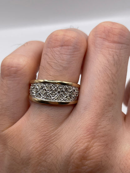 9ct gold diamond cluster ring