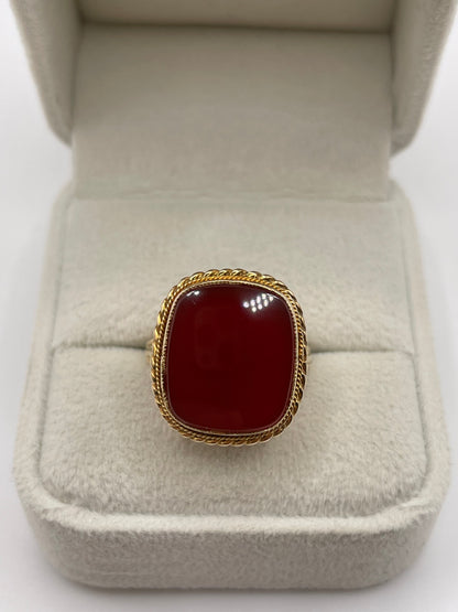 9ct gold carnelian ring