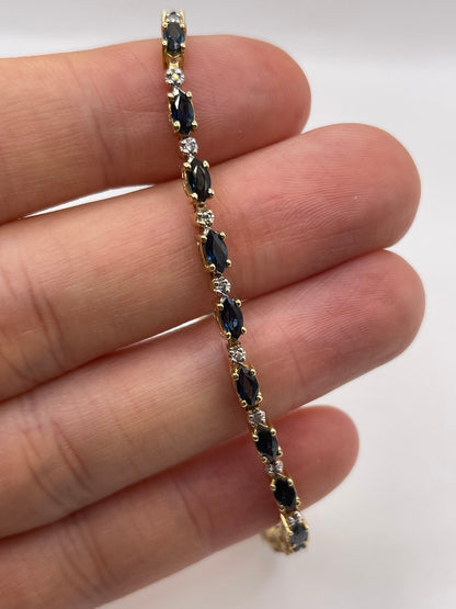 14ct gold sapphire and diamond bracelet