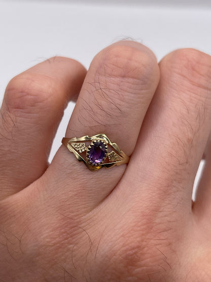 9ct gold amethyst ring