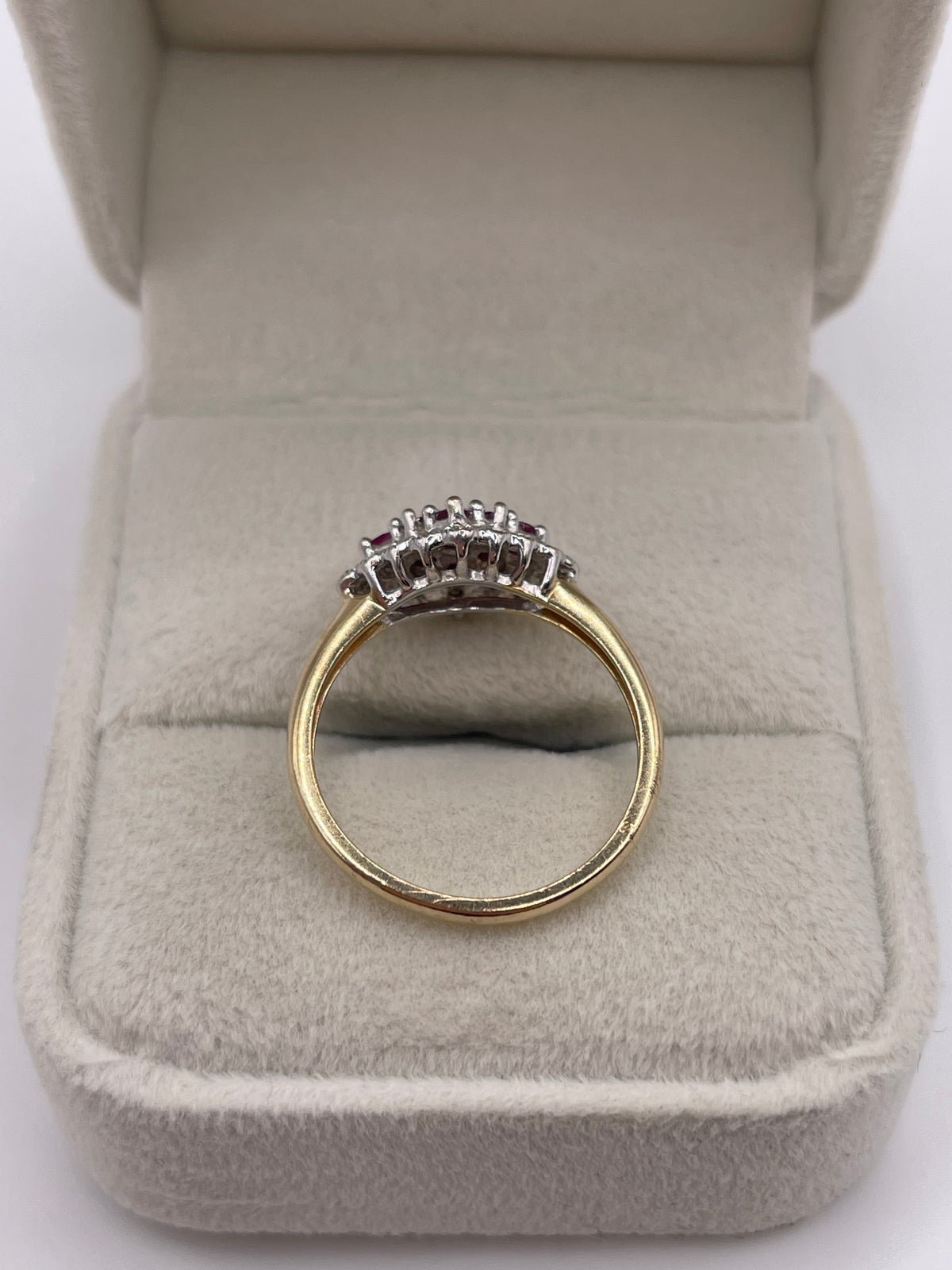 9ct gold ruby and diamond ring