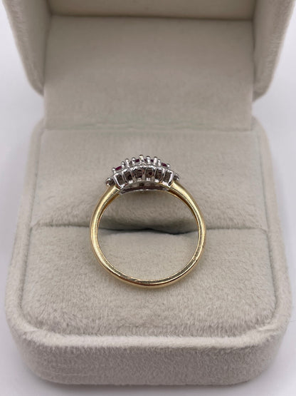 9ct gold ruby and diamond ring