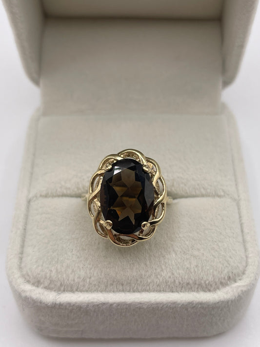 9ct gold Smokey quartz ring