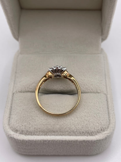 9ct gold diamond cluster ring
