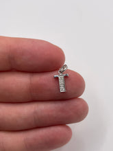 Load image into Gallery viewer, 9ct white gold diamond initial T pendant
