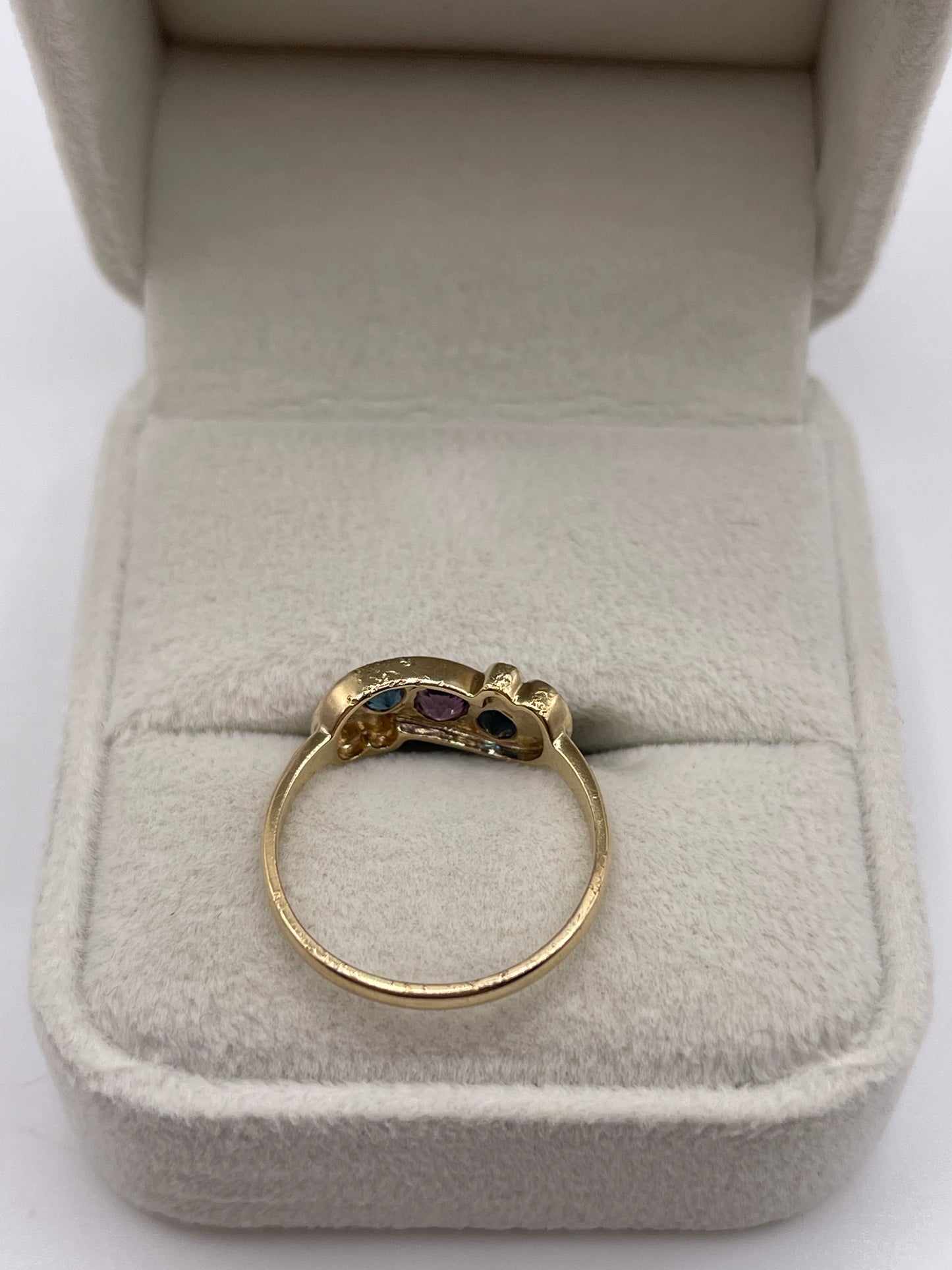 9ct gold amethyst and topaz ring