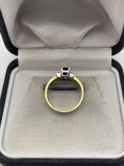 9ct gold sapphire and diamond ring