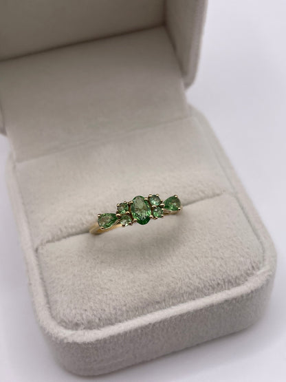 9ct gold tsavorite garnet ring