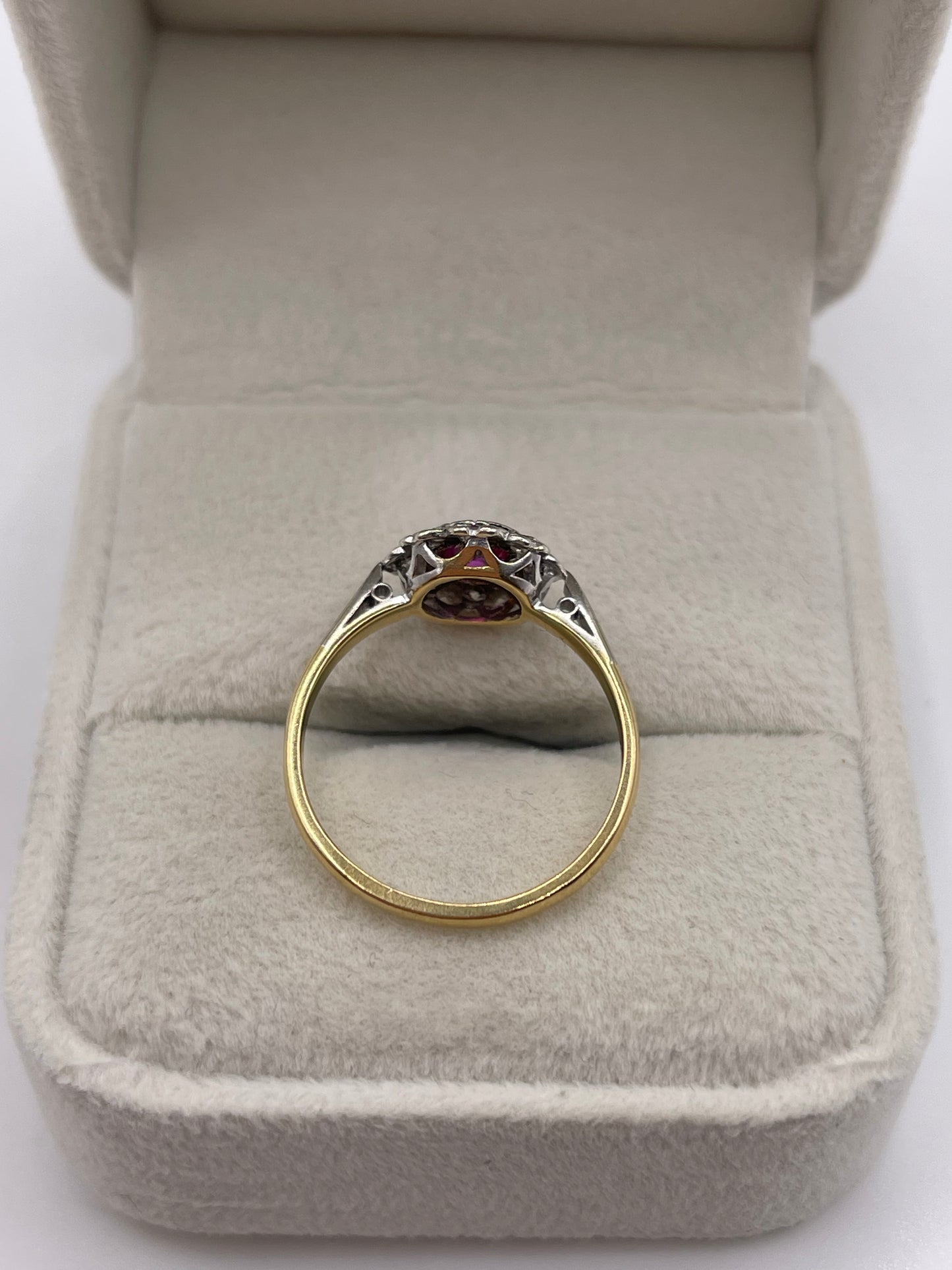 18ct gold platinum ruby and diamond ring