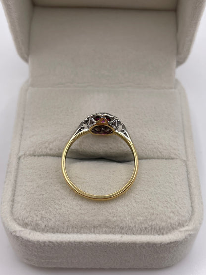 18ct gold platinum ruby and diamond ring