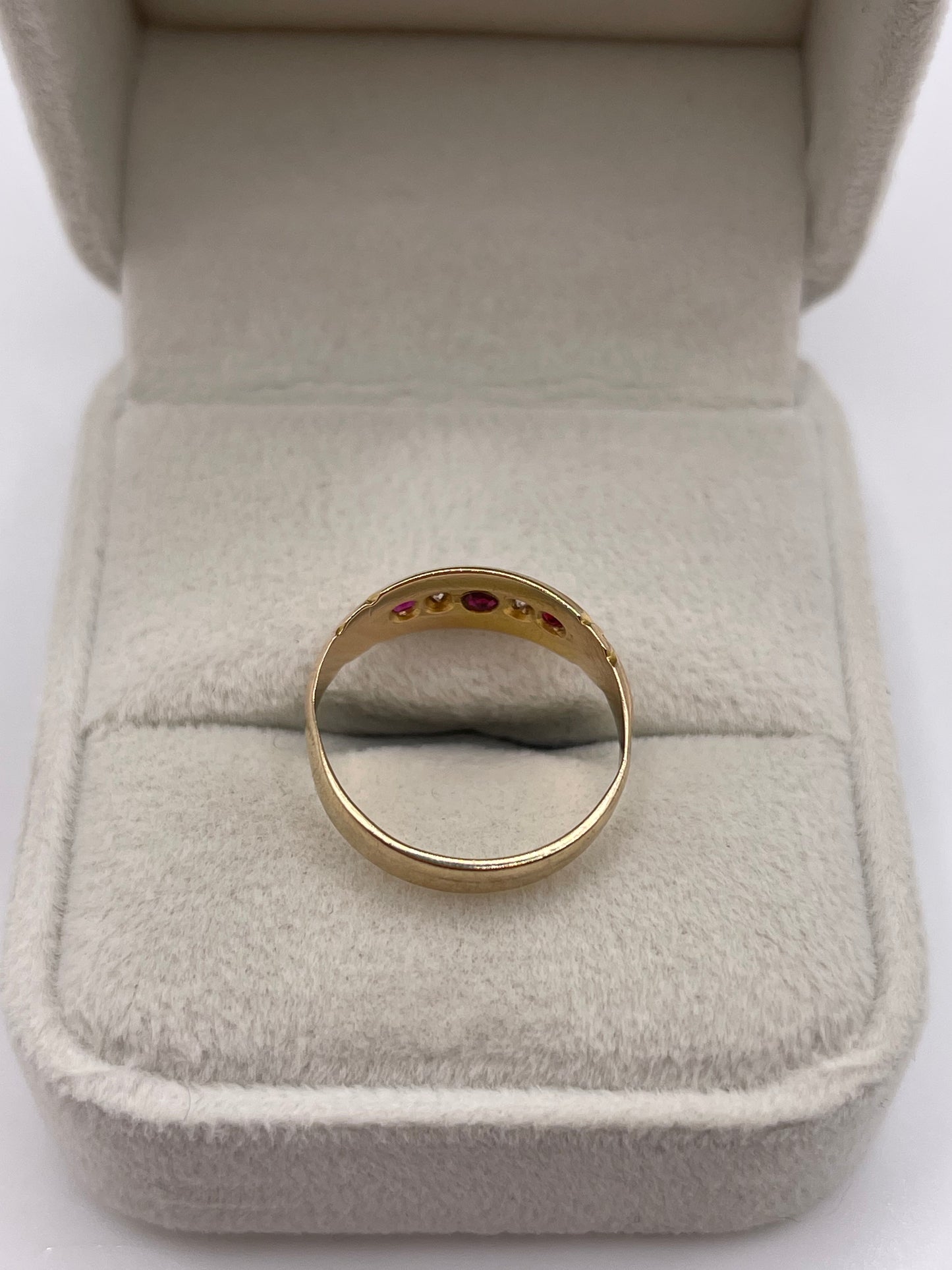 Antique 9ct gold ruby and diamond ring