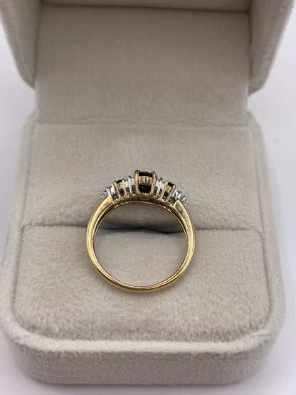 9ct gold sapphire and diamond ring