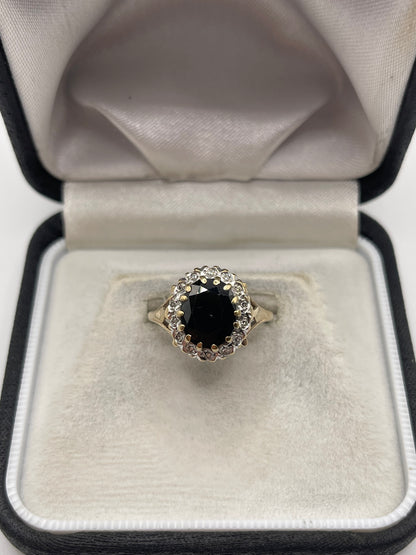 9ct gold sapphire and diamond ring