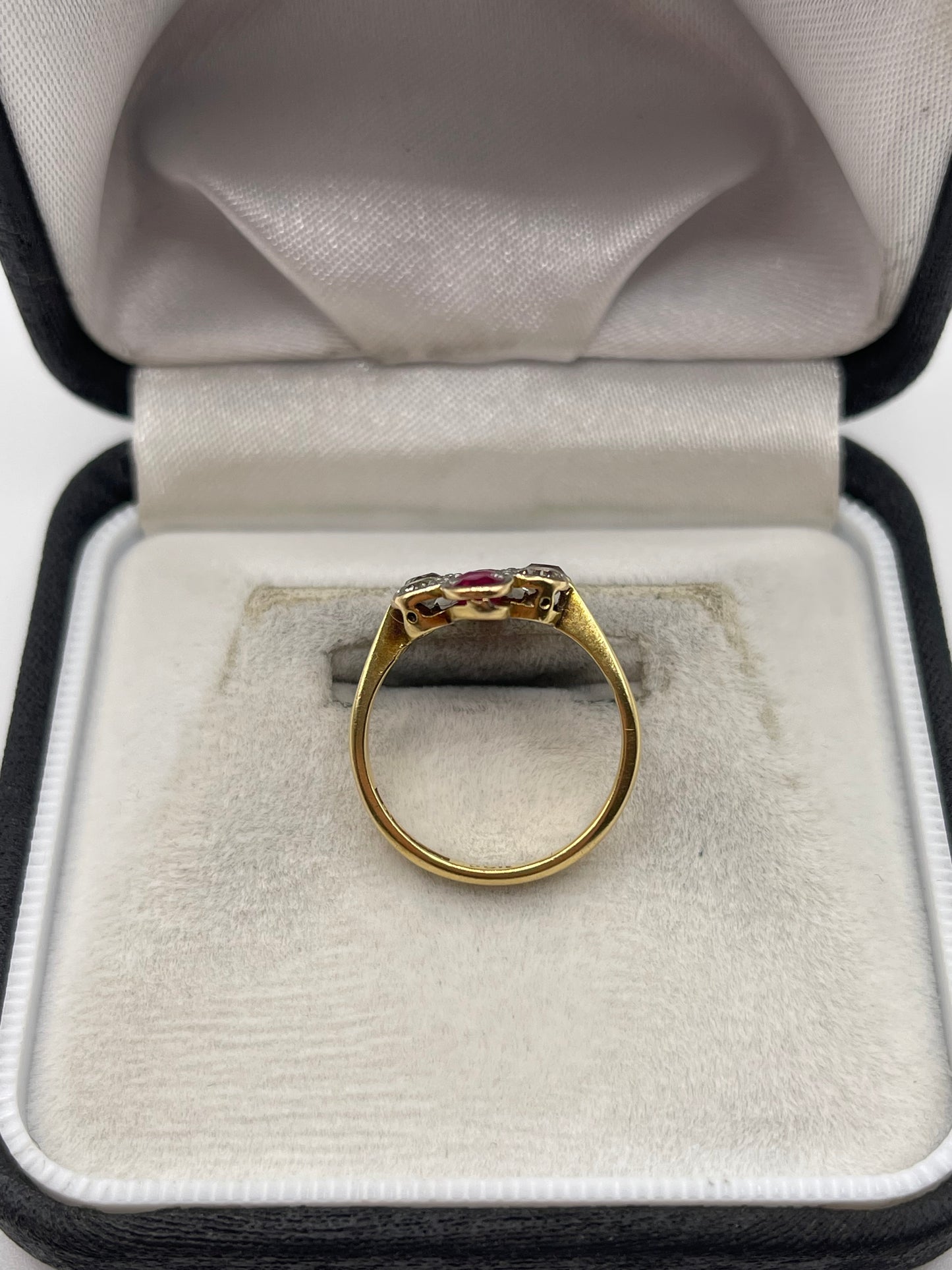 Antique 18ct gold ruby and diamond ring
