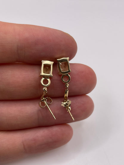 9ct gold lemon quartz earrings