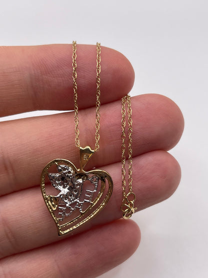 9ct gold diamond peace necklace
