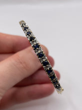 Load image into Gallery viewer, 9ct gold sapphire and diamond bangle
