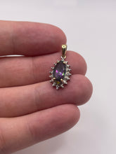 Load image into Gallery viewer, 9ct gold mystic topaz and diamond pendant
