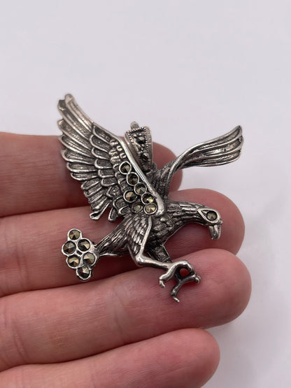 Silver marcasite eagle pendant