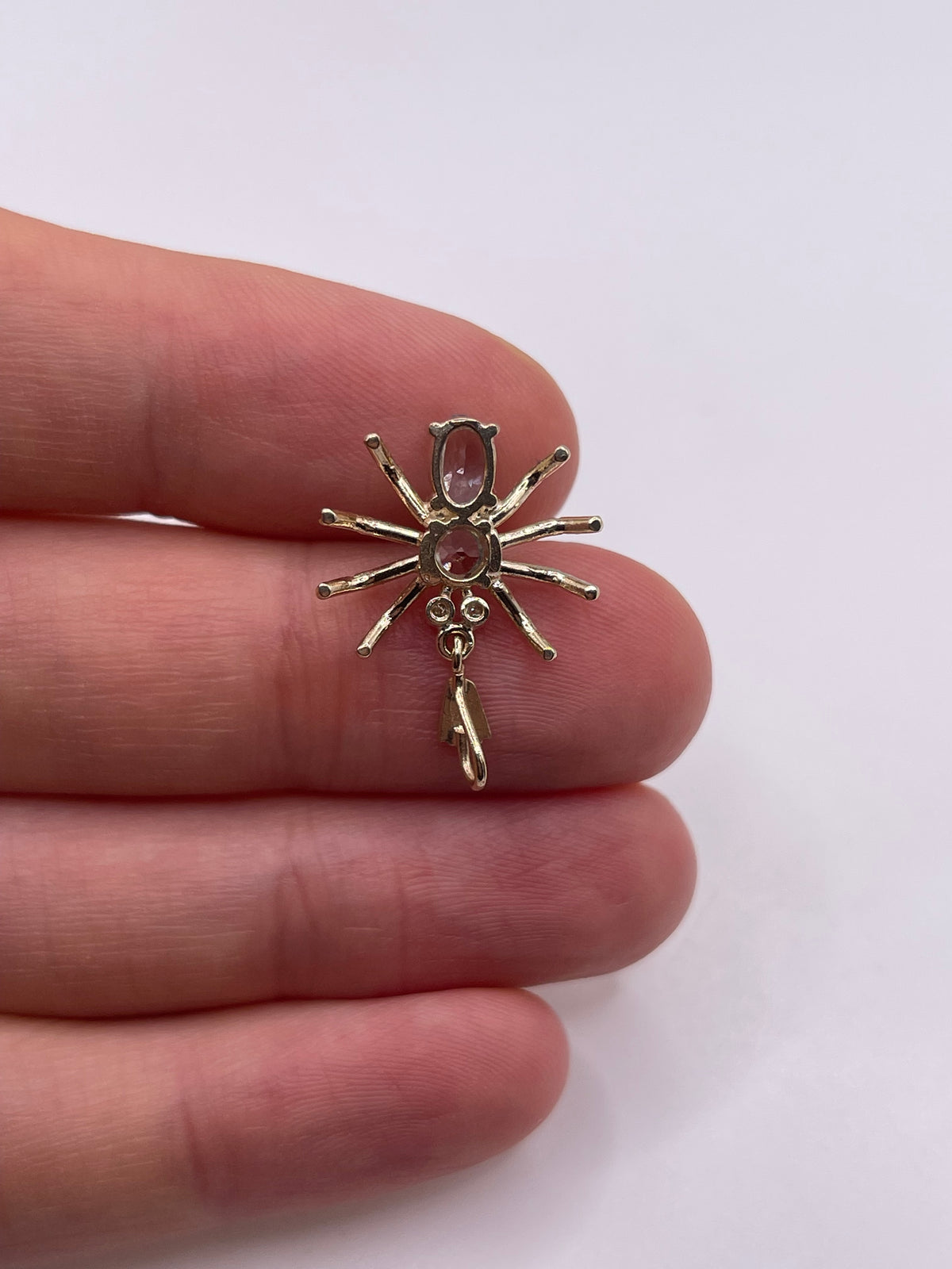 9ct gold topaz and diamond spider pendant