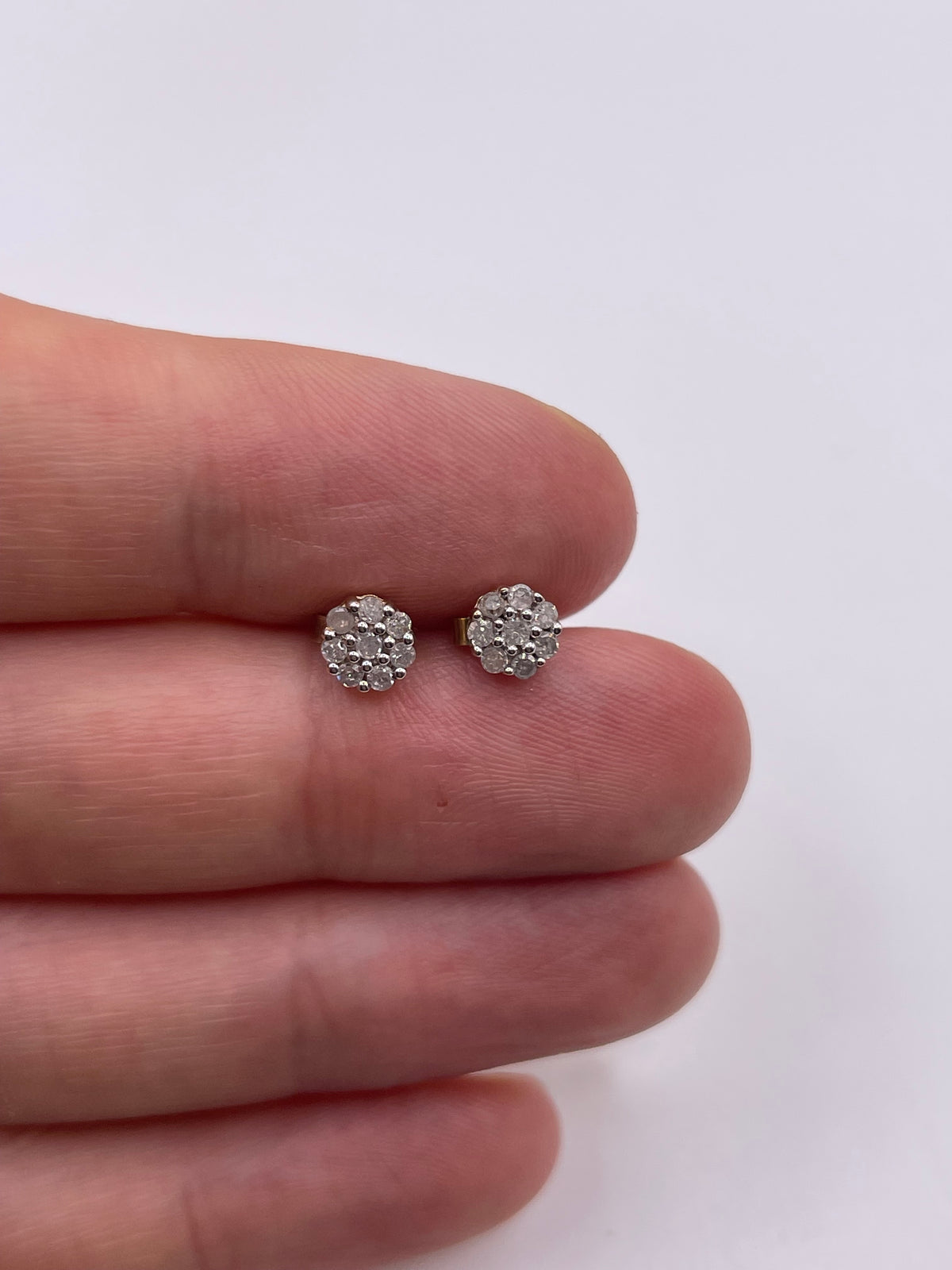 9ct gold diamond earrings