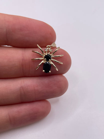 9ct gold sapphire and diamond spider pendant