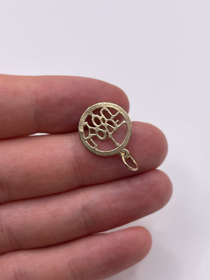 9ct gold I love you pendant