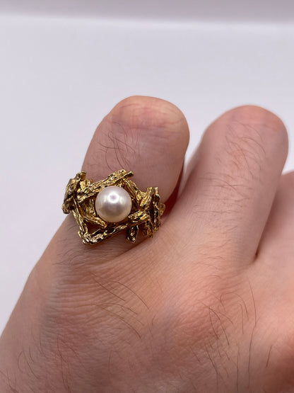 9ct gold pearl ring