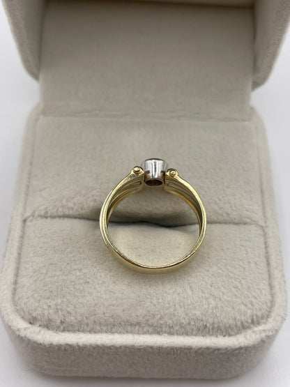 14ct two tone gold diamond ring