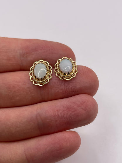 9ct gold opal earrings