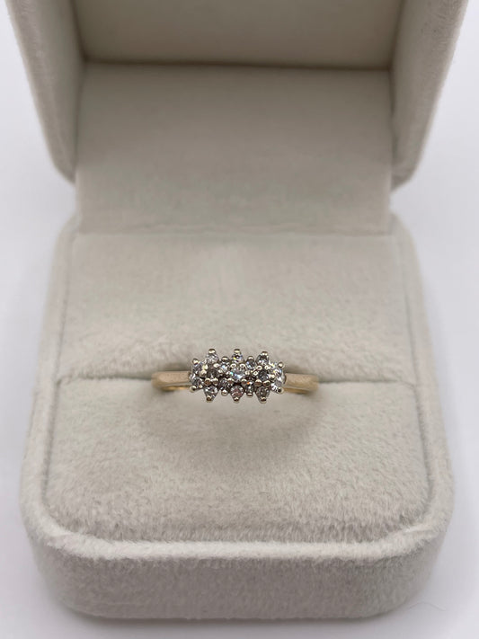 9ct gold diamond cluster ring