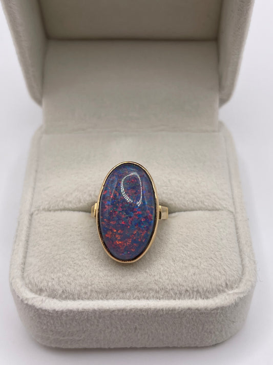 18ct gold opal triplet ring