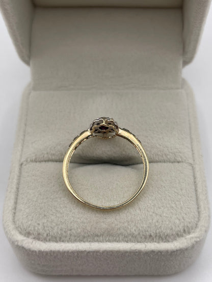 9ct gold ruby and diamond ring