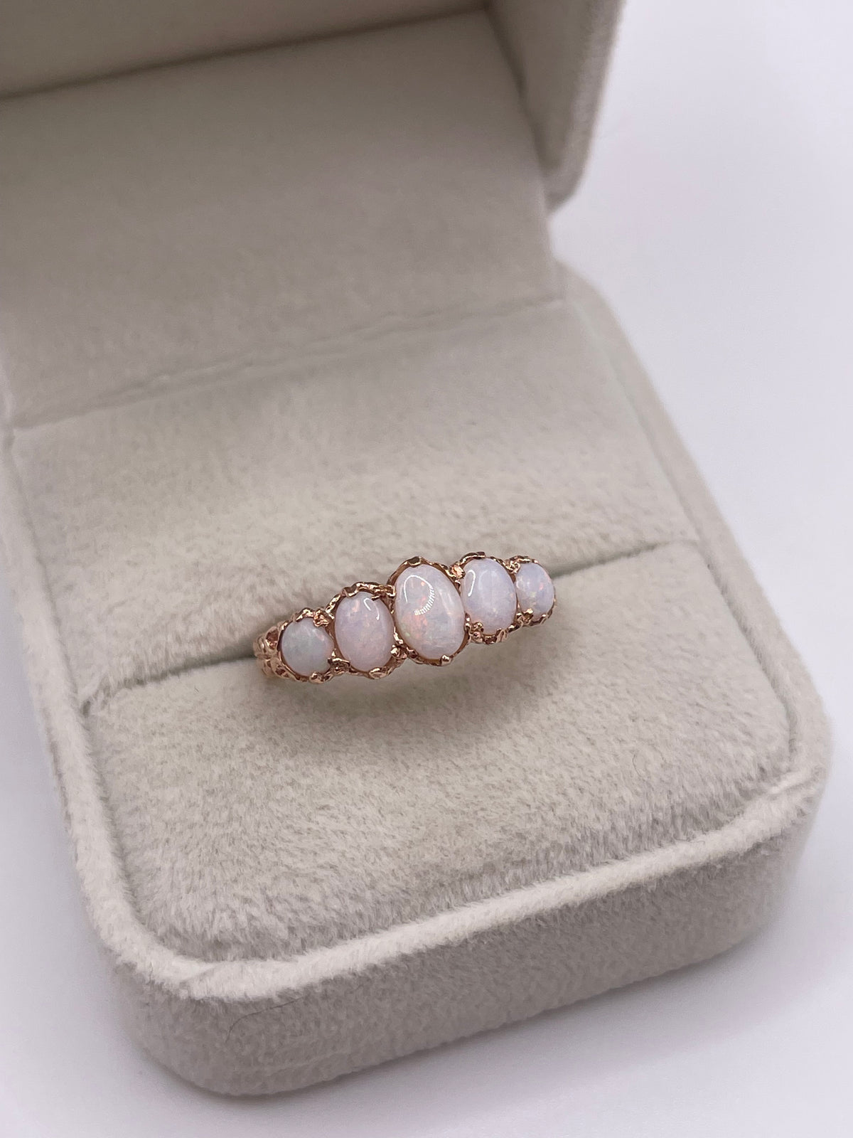 9ct rose gold opal ring