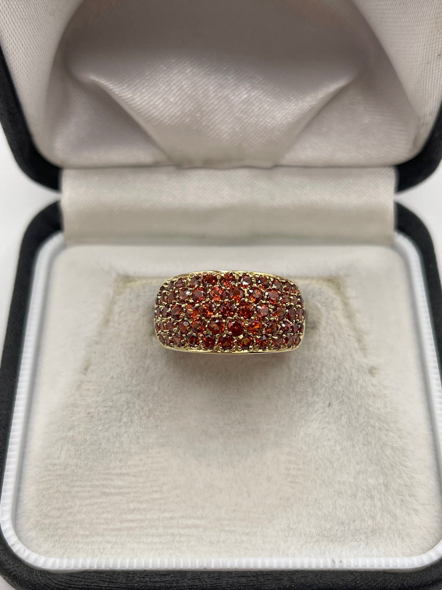9ct gold garnet cluster ring