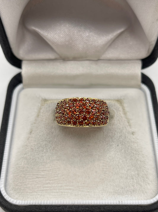 9ct gold garnet cluster ring
