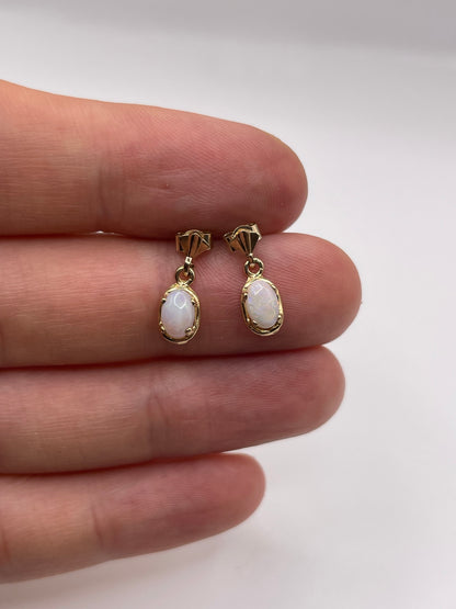 9ct gold opal earrings