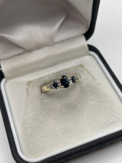 9ct gold sapphire and diamond ring