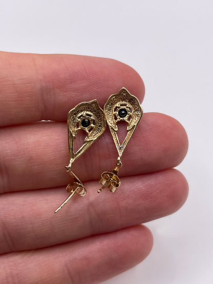 9ct gold sapphire and diamond earrings